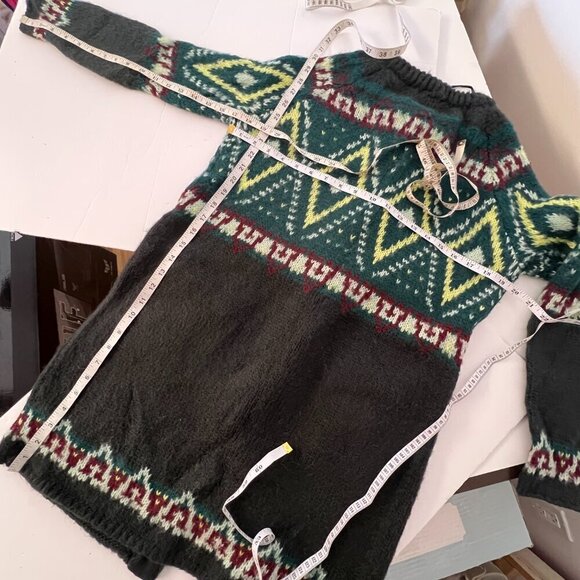 Free PEOPLE Frosted Fair Isle Mohair Wool Snap Button Midi Knit Cardigan‎ XS - Picture 11 of 11